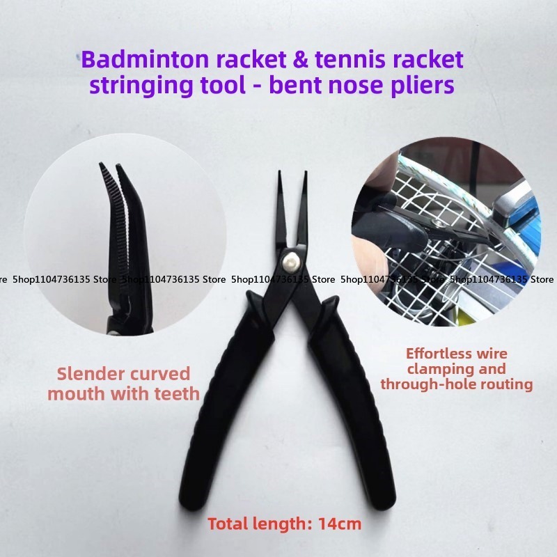 Badminton World - Badmintonschläger, Tennisschläger-Besaitungswerkzeug, Gebogene Spitzzange, Schwarz